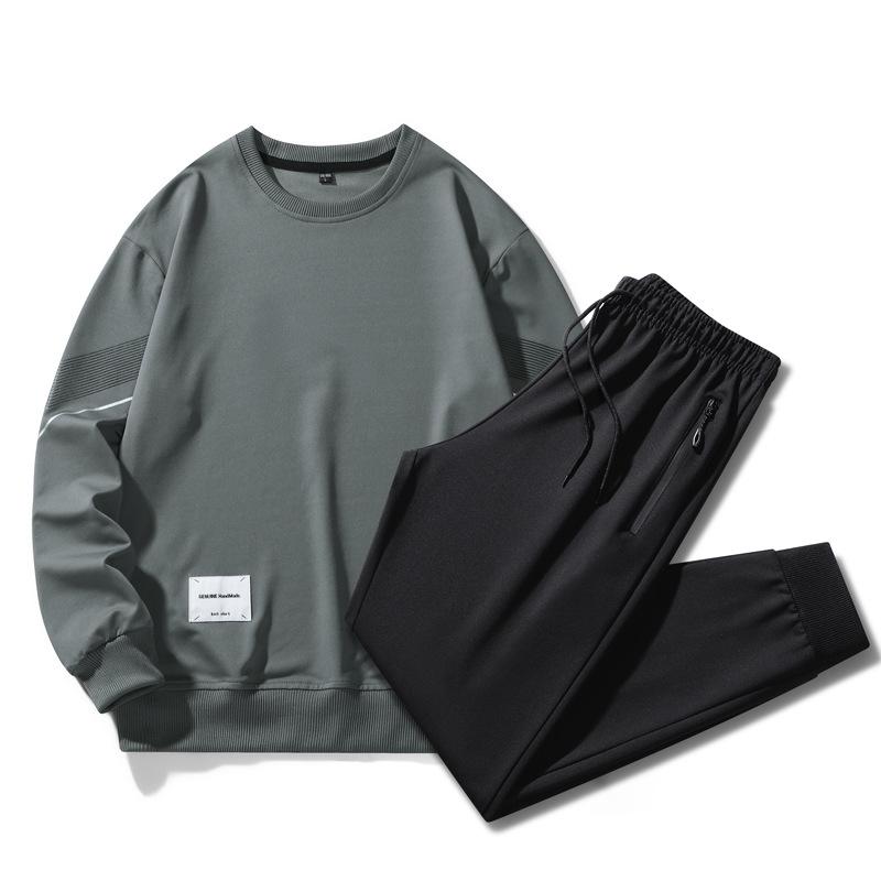 Men's Casual Sports Suit: Loose-Fit Pullover Sweater & Trousers Set (Autumn/Winter)