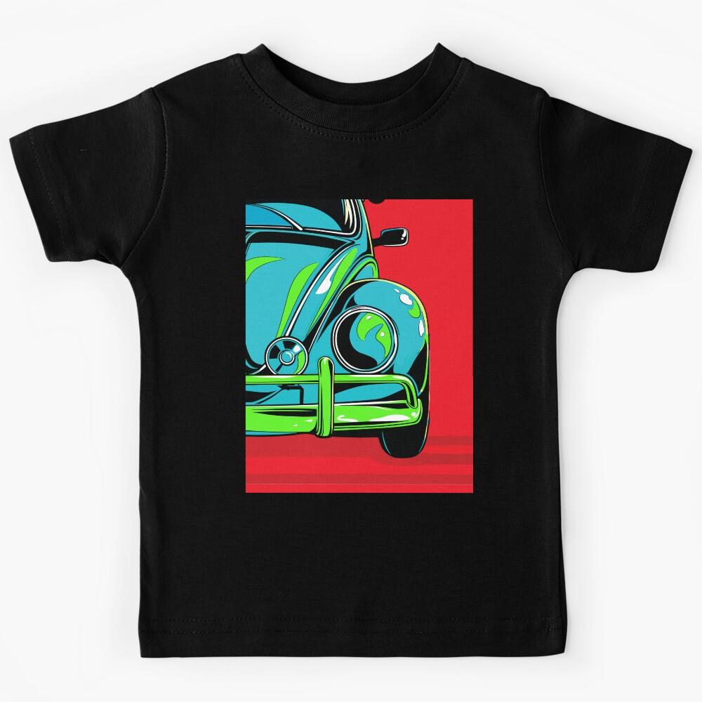Retro Compact Car Pop Art Illustration Kids T-Shirt 130