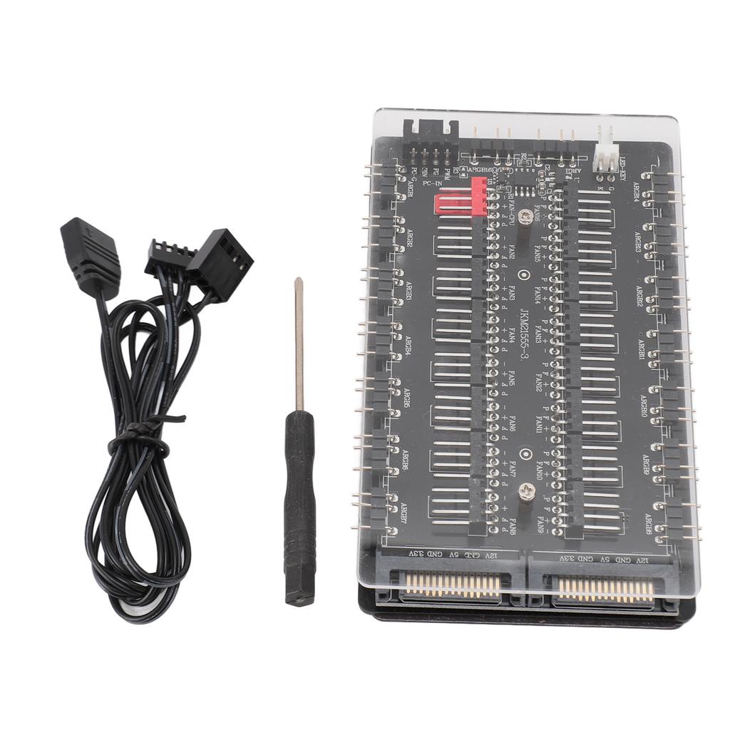 2 in 1 16 Way ARGB PWM Fan Hub SATA Interface Power Supply Magnetic 4Pin PWM 3Pin ARGB Case Fan Hub