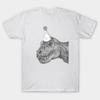 Men Black Print T-shirt Party Dinosaur No-Cut Transfer Paper Print Cotton Tshirt