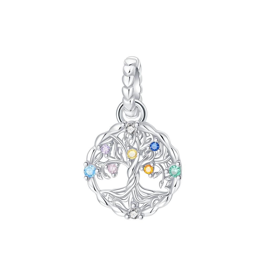 Authentic Original Copper Metal Lucky Tree of Life Charm Bead Components Heart Bead Components Secure Safety Chain Pendant Bead Components Compatible