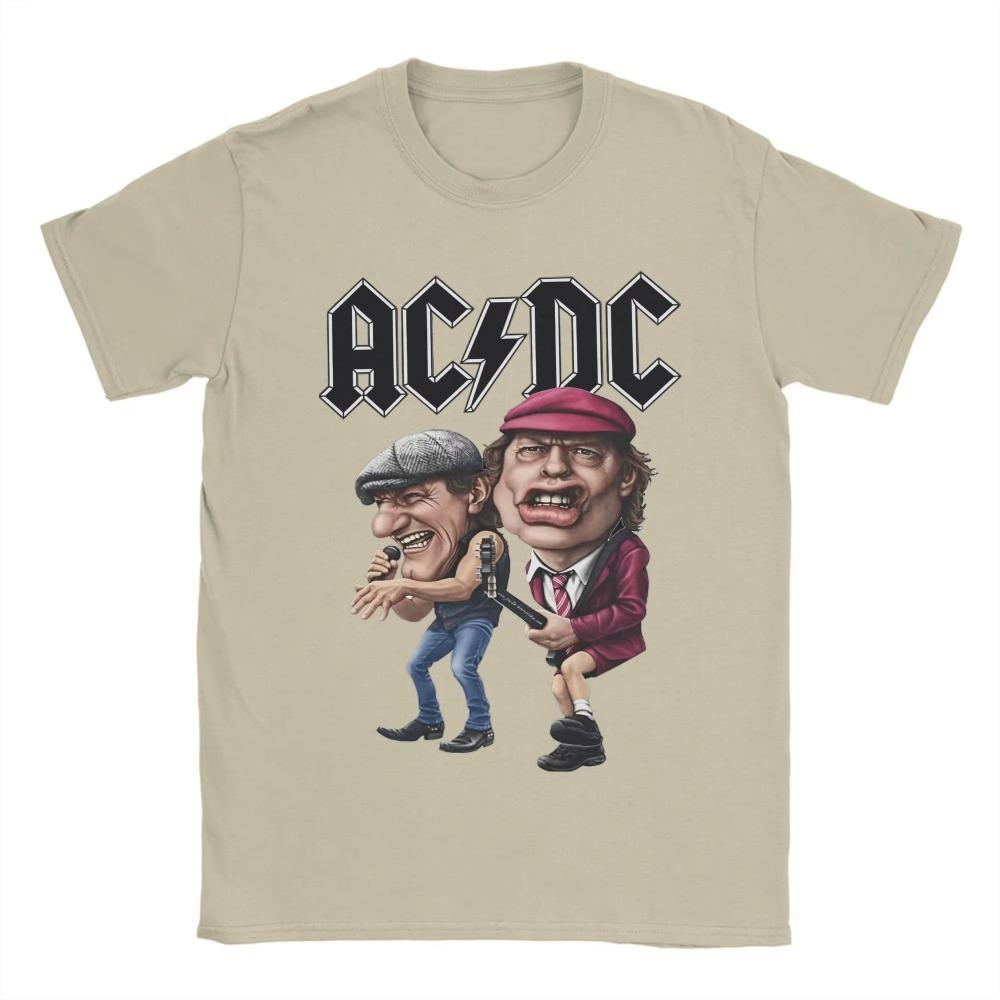 Men ACDC T Shirts   Tops Vintage Short Sleeve Round Neck Tees Plus Size T-Shirt