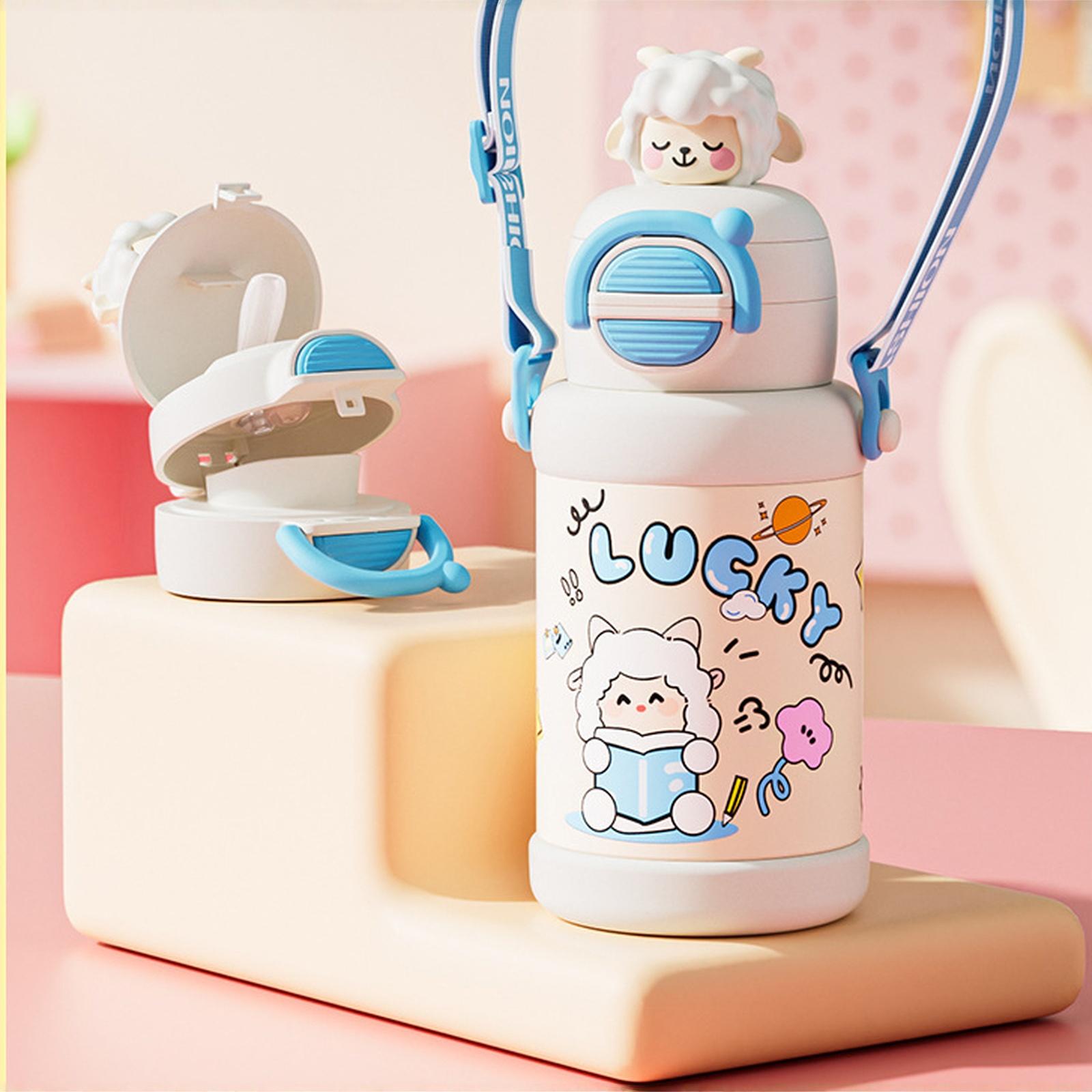 

Cute Water BottleMug Kawaii Water Bottle Stainless Steel Vacuum Insulated Bottle for Hot or Cold Drinks Adorable Travel Mug one size білий