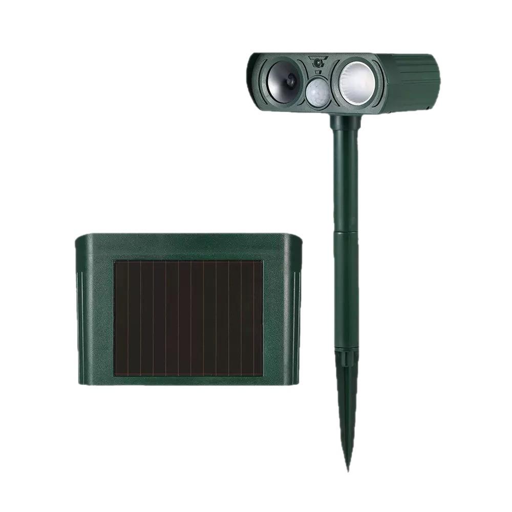Solar Ultrasonic Animal Repeller for Birds, Dogs, Cats, Snakes, Insects, and Rodents - Outdoor Use for Orchards