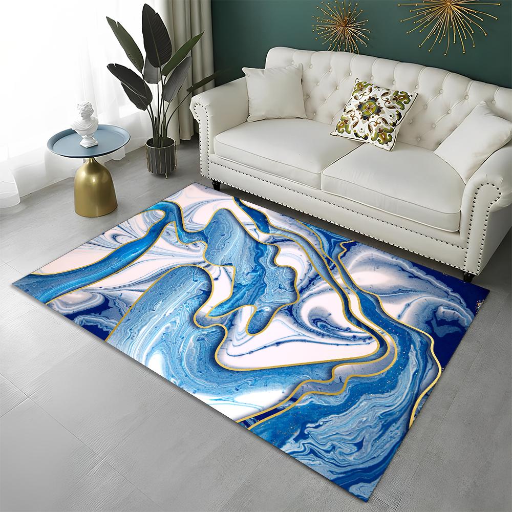 3D Χρώμα Υπέροχο Χρυσό Σκανδιναβικό Μάρμαρο Χαλί για Σπίτι Σαλόνι Υπνοδωμάτιο Καναπές Διακοσμητικό Πατάκι Πόρτας, Παιδικό Χαλί Αντιολισθητικό Πατάκι Δαπέδου