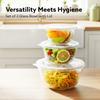 Borosilicate Glass Mixing Bowl with Lid, 3 Pcs Set (500ml, 800ml &1600ml), Serving Bowl, Transparent