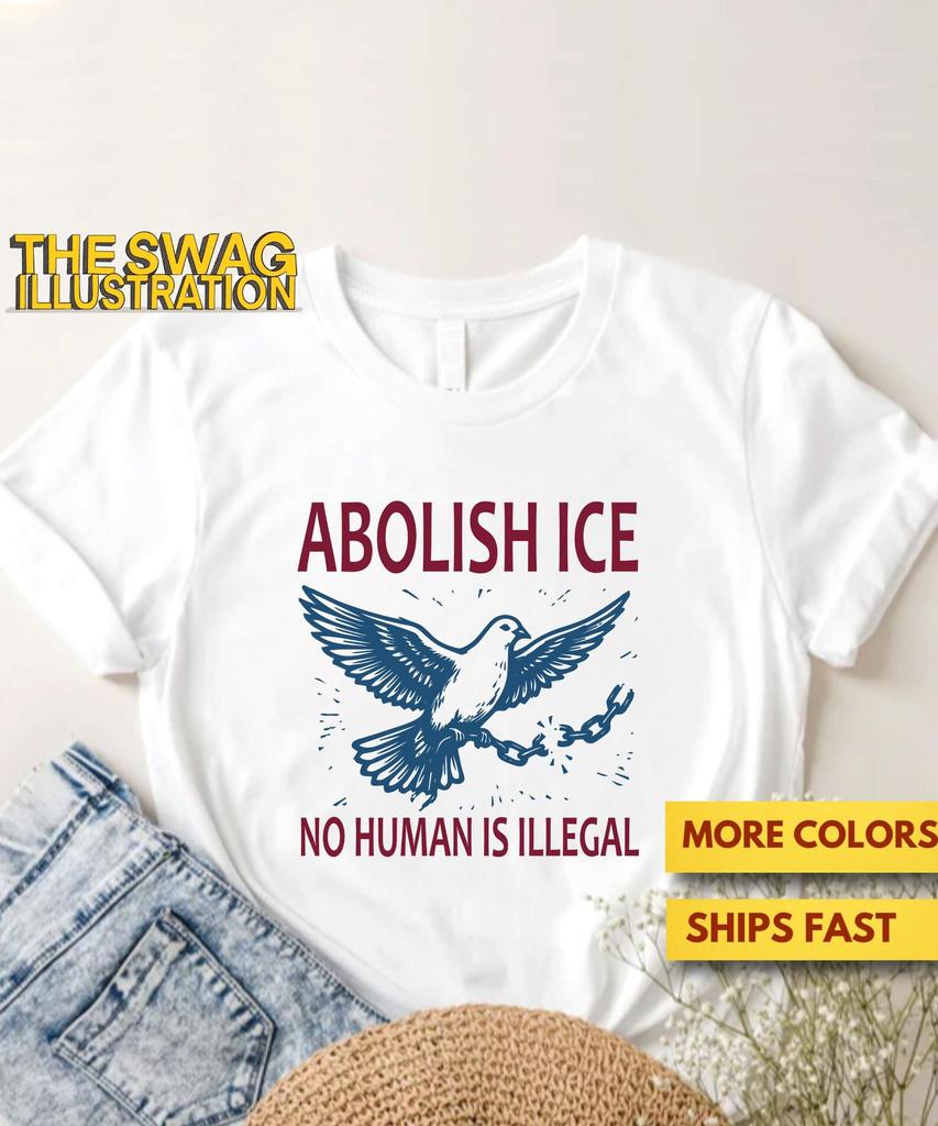Abolish Ice Shirt, No Human Is Illeagal ResisT shirt, Anti-Trump Shirt, Political Elections Shirt, Freedom ProtesT shirt, FDT Soft Tee