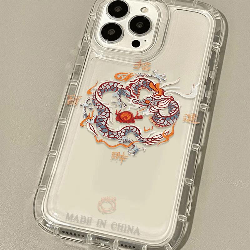 New lucky treasure apple 15 mobile phone case iphone14promax transparent soft rubber 13/12/11 anti-drop XR
