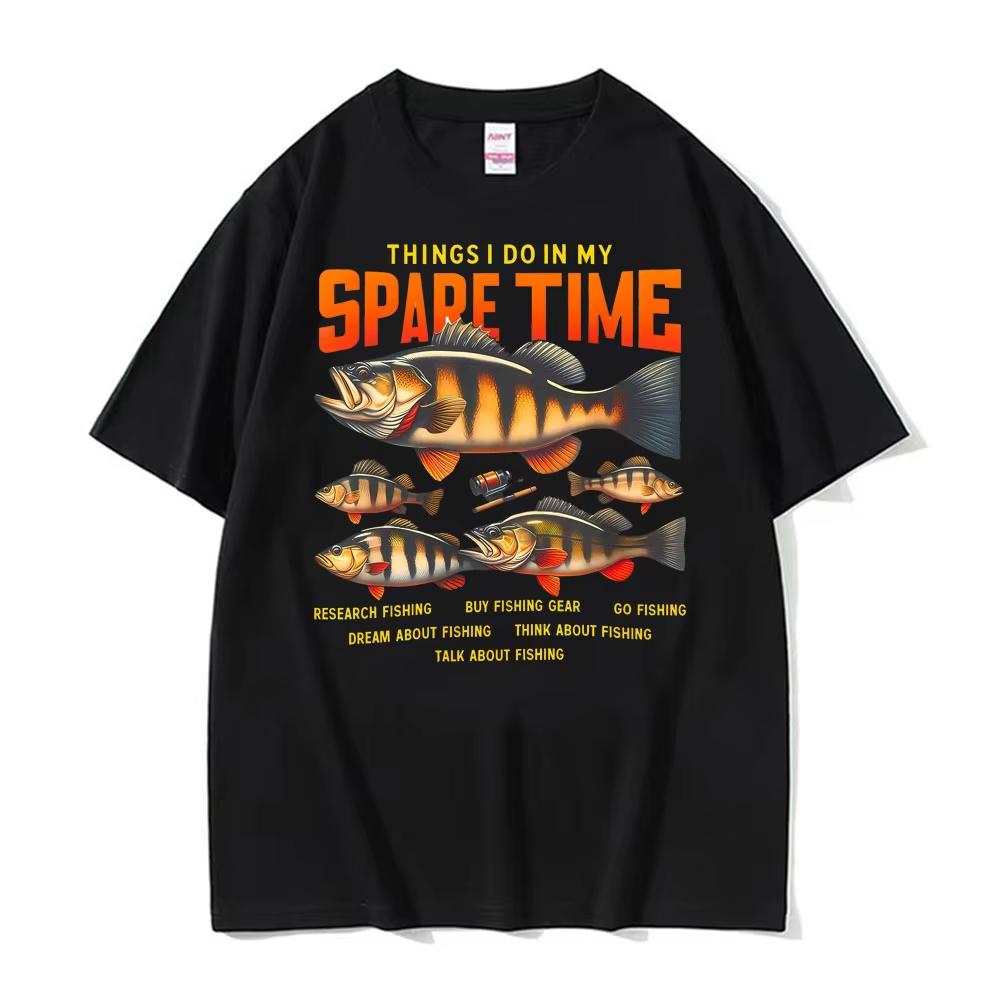 

Fishing Things I Do in My Spare Time T Shirt Women Clothing Fashion Vintage T Shirts Unisex Summer 100% Cotton Oversized T-sh... S разноцветный