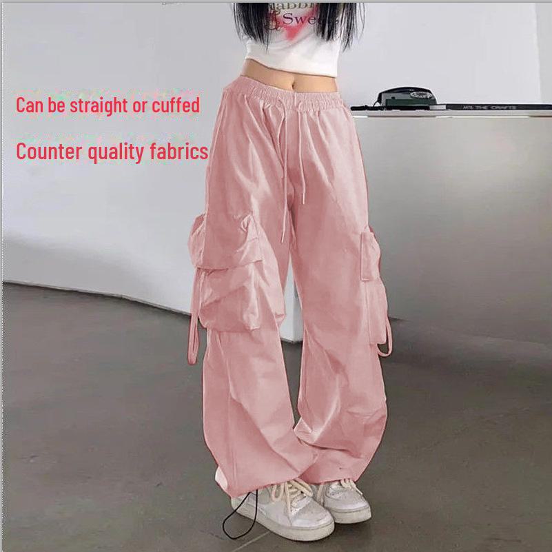 

Плотный комбинезон в американском стиле 2024 года: Женский тренд осень/зима, повседневные универсальные прямые широкие брюки свободного кроя для мужчин XL