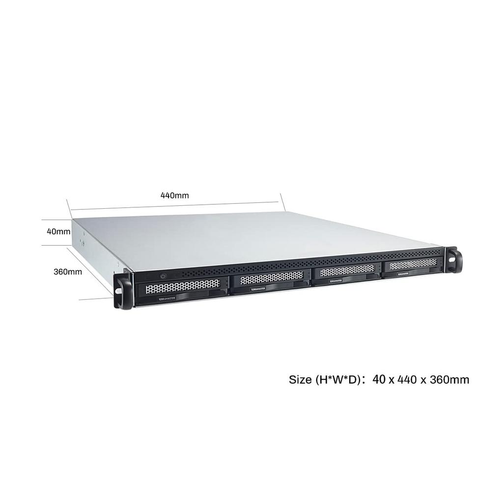 TerraMaster 1U Rackmount NAS Ideal for Small To Medium Sized Businesses Equipped with N5095 Processor 2x Ports 4GB DDR4 Not U4-423 2.5GbE Quad-core