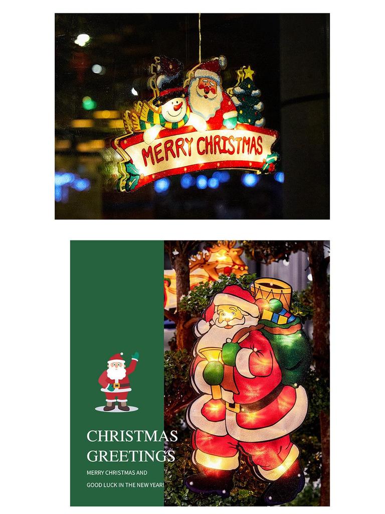 LED Weihnachtssaugnapf Schneemann Fensterdekorationslampe - Festliche Atmosphäre, Kleines Buntes Licht