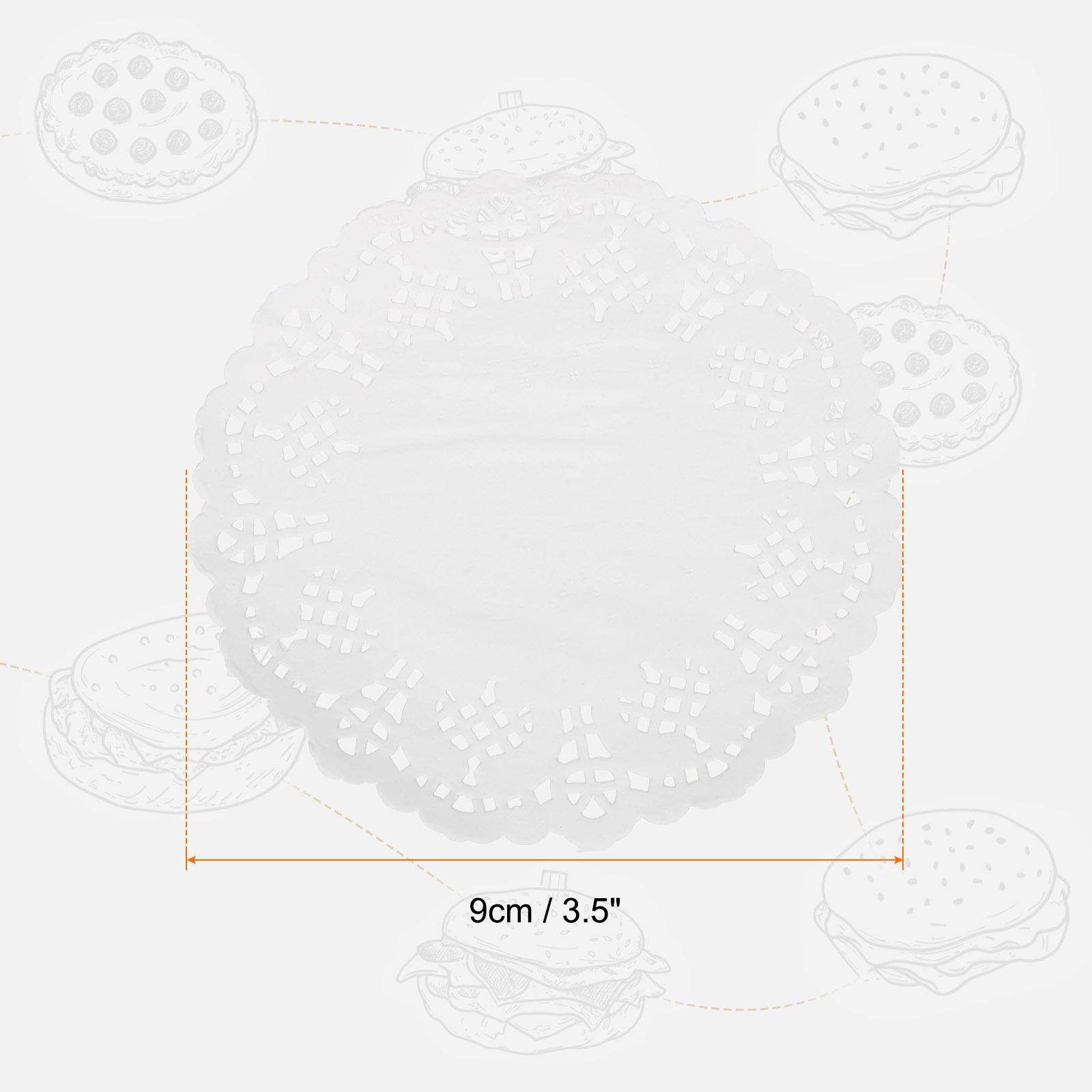 

150/300pcs Lace Paper Doilies White Round/Oval/Rectangle Disposable Decorative Paper Placemats Hollow Flower Absorbing Papers 150pcs