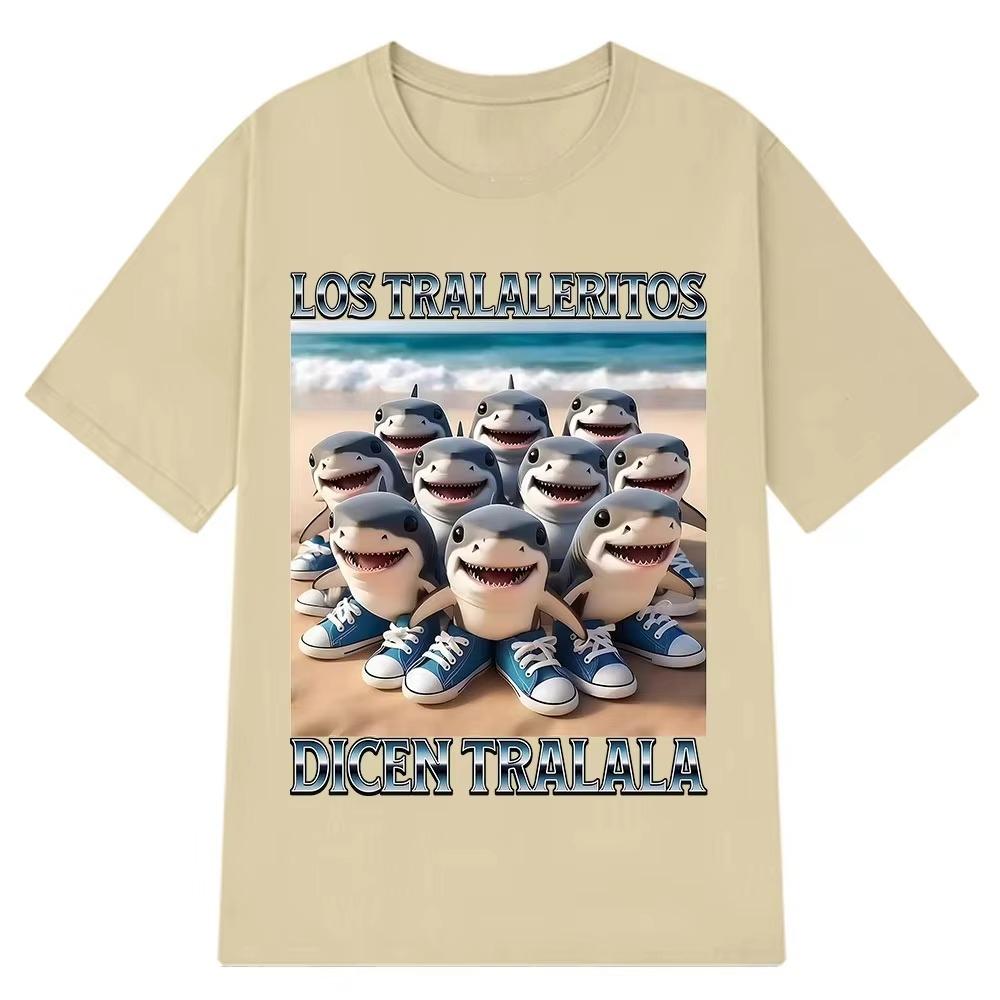 Tralaleritos Dicen Tralala Italian Brainrot Meme Tee Tralalero Tralala Shark with Shoes Graphic Cotton Men Women Casual Tshirt S