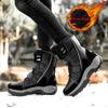 New Winter Women Boots Warm Plush Mid-Calf Women's Snow Boots Lace-up Outdoor Waterproof Hiking Boots Chaussures Femme Size 42