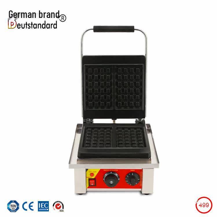 Cast Iron 2-Slice Square Waffle Maker - Commercial & Home Breakfast Machine, Model NP499