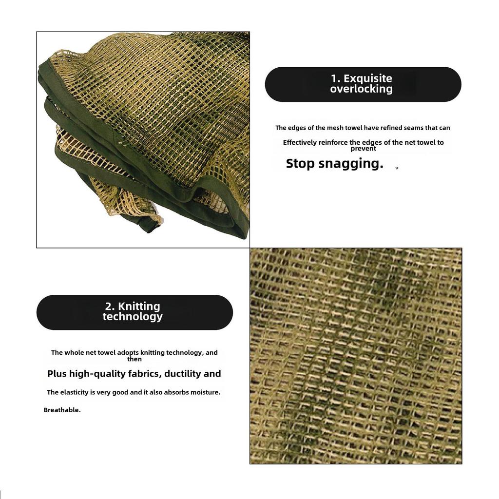 Taktyczny szal maskujący dżungla - Duża chusta wojskowa outdoorowa na głowę do polowania i aktywności CS