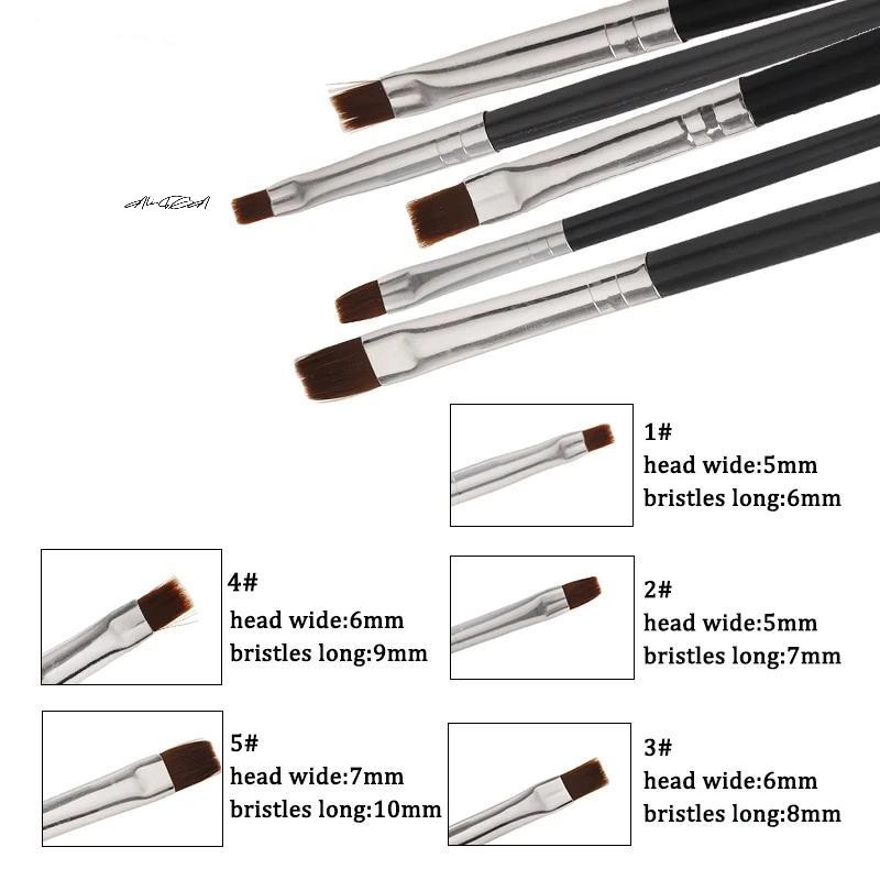 5Pcs Dental Resin Brush Pens Nylon Bristles for Porcelain Teeth Reshaping Dentistry Adhesive Composite Cement DIY Painting Tools