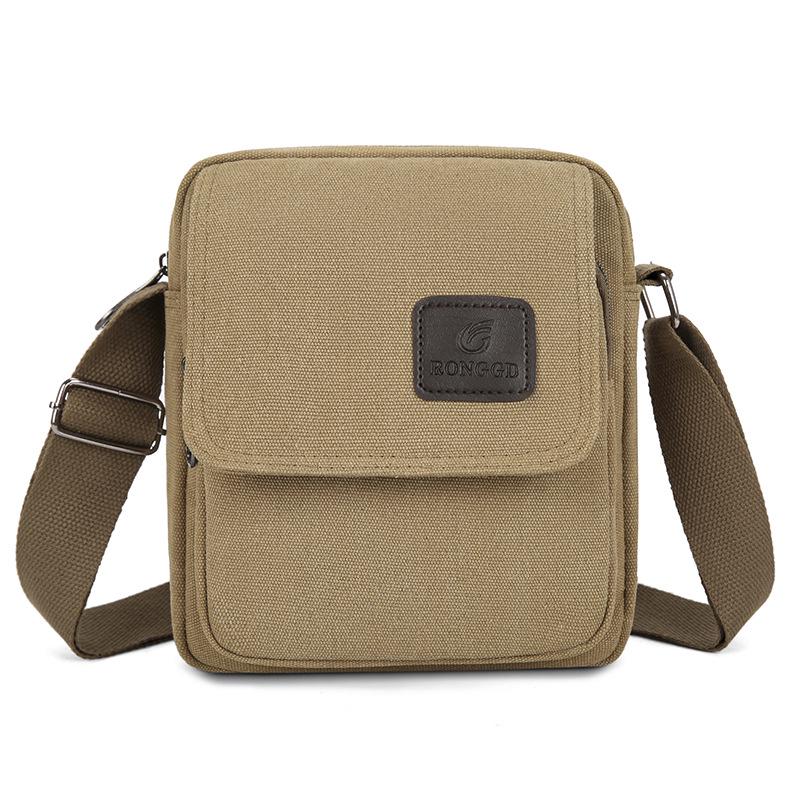 

Men s Retro Canvas Crossbody Bag - Small Square Design for Business & Casual Commute хаки
