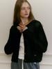 MOAT Round Crop Net Cardigan (Dark Navy)