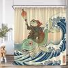 Japanese Style Shower Curtains Toad Master Frog Sea Waves Koi Cherry Blossom Bathroom Decorations Vintage Japan Bath Curtain