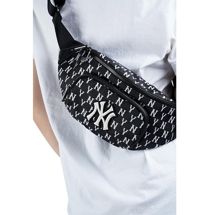New MLB Monogram Collection Polyester Combo Bag One Shoulder Crossbody Fanny Pack Regular Unisex Black 3AHSM012N-50BKS
