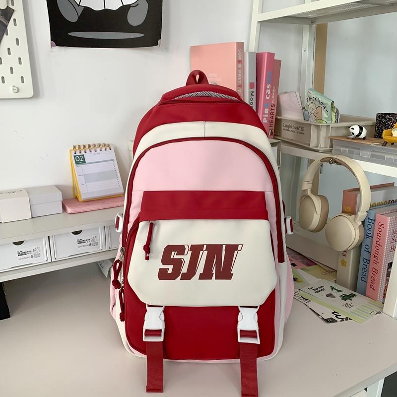 Kontrastfarbiger Schulranzen Studentenrucksack Leichtgewichtiger Wasserdichter Rucksack