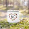 Bride Team Flower Print Enamel Mug Bachelorette Party Wine Juice Cup Bridesmaid Gift Coffee Cups Bridal Wedding Shower Gifts