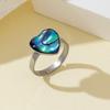 Stylish Adjustable Ring With Real Shell Inlay Sturdy Alloy Band Finger Accessory Perfect For Daily Wear And Gifts