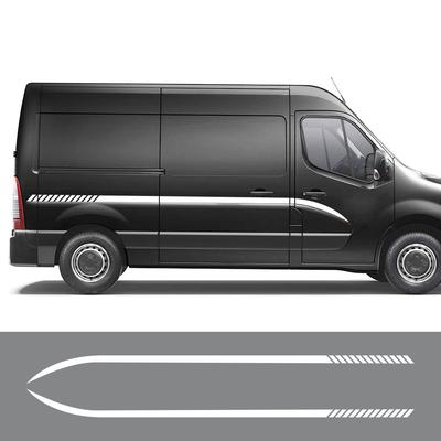 2PCS Car Door Side Waist Lines Stickers For Renault Master Motorhome Van Auto Body Styling Vinyl Decals Decoration Accessories