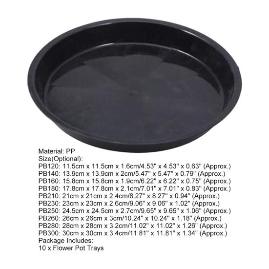 Flower Pot Tray Tea Tray Of 10Sizes Plastic Garden Pots