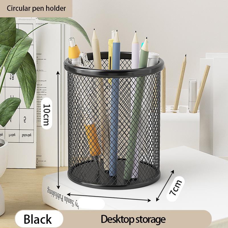 Behälter Schreibtisch-Organizer Behälter Schwarz Schreibtisch Metall Stifthalter Netz Stiftebecher Stifteetui