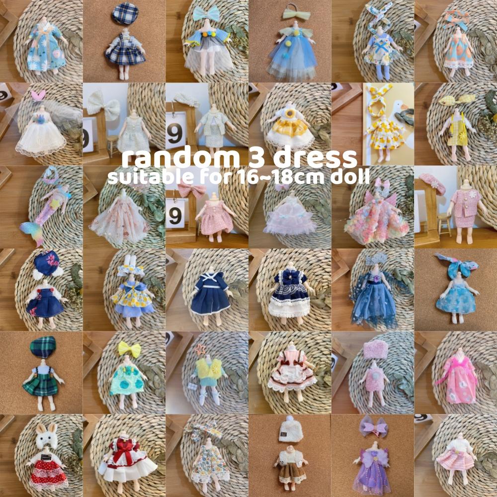 

16Cm-18Cm Bjd Doll Dress 1/8 Doll Clothes Casual Princess Dress Up Children S Toy Sets Doll Accessories For Girls Gifts Blind Bag