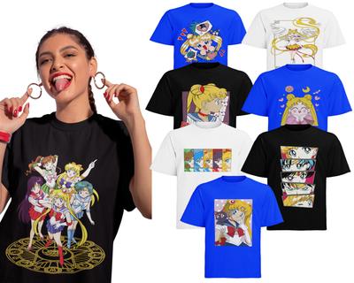 Maglietta Sailor Moon Donna Venere Marte Mercurio Giove Anime Oversize Donna