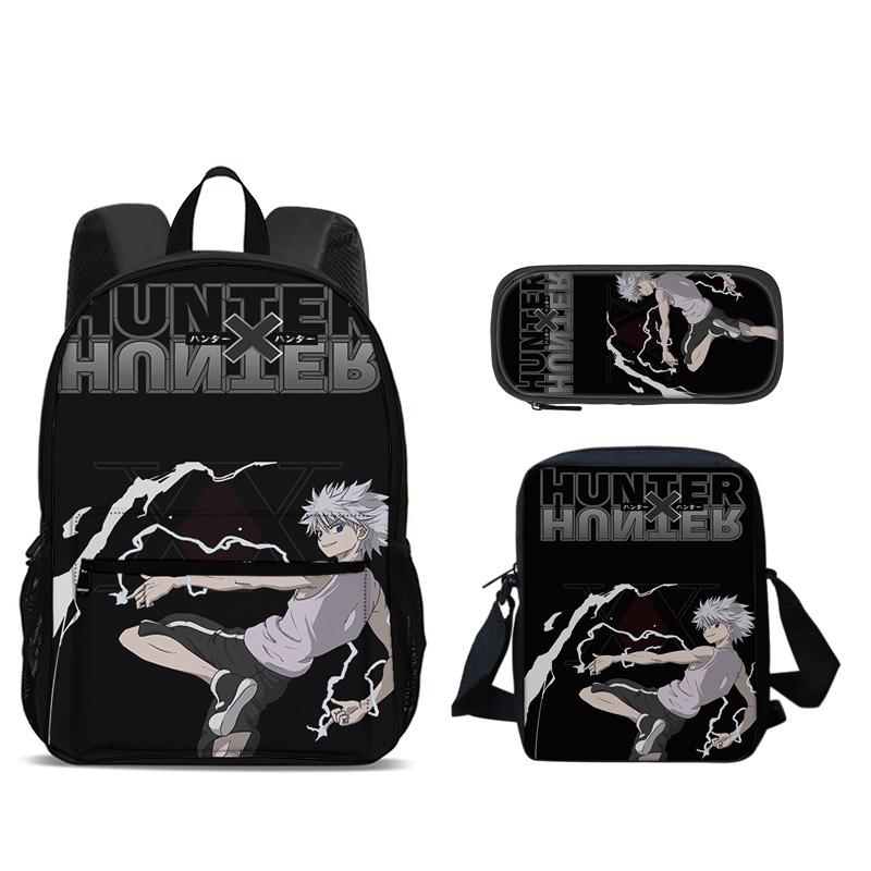 HUNTER × HUNTER Backpack Pen Bag Shoulder Bag 3Pcs Set Anime Printed Kindergarten Boys and Girls New Large Capacity Lightweight