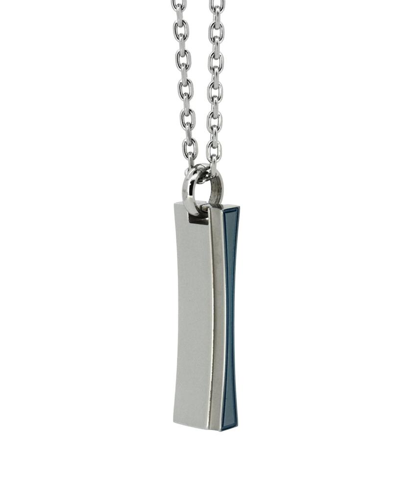 [Lion Heart] Necklace LH-1 Curved Plate Necklace Surgical Stainless Steel Men's Direct Sales Blue