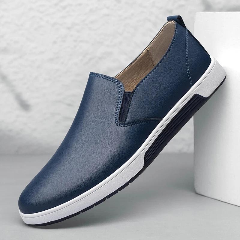 Fashion Genuine Leather Men's Shoes Casual Italian Mens Loafers Moccasins Luxury Formal Slip on Flats Male Boat Shoes Business Shoes