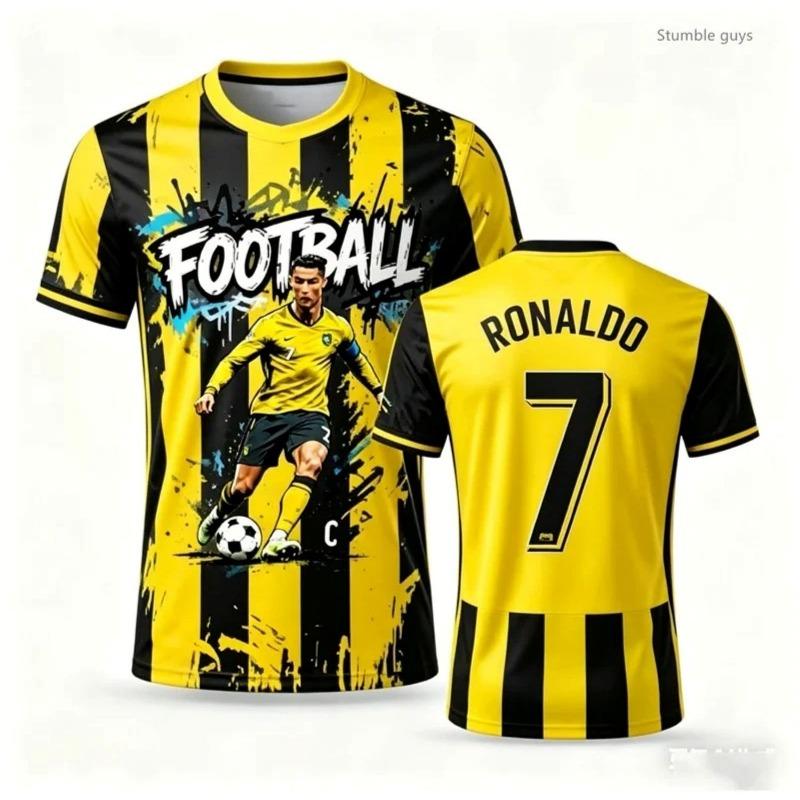 Men s Summer Soccer Jersey Hip Hop Style Fashionable Plus Size Daily Outdoor Sportswear S