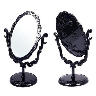 Nuova Ragazza Calda Desktop Rotante Gotica Rosa Supporto Trucco Specchio Farfalla Nera