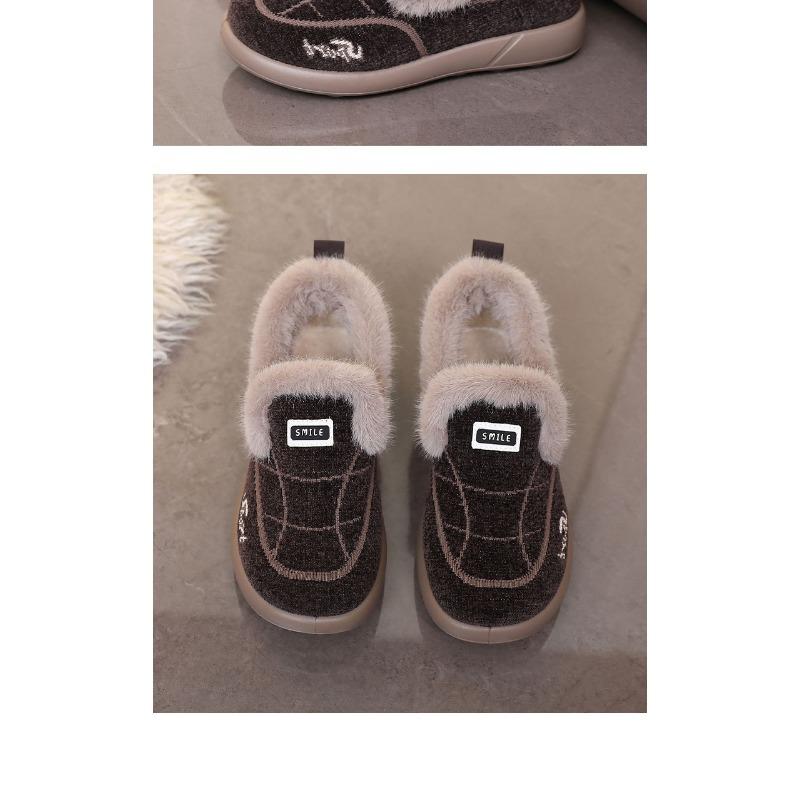 Women's Low-Cut Slip-On Winter Slippers, Soft Sole Comfortable House Shoes, Plush Lined Cozy Indoor Outdoor Casual Flats