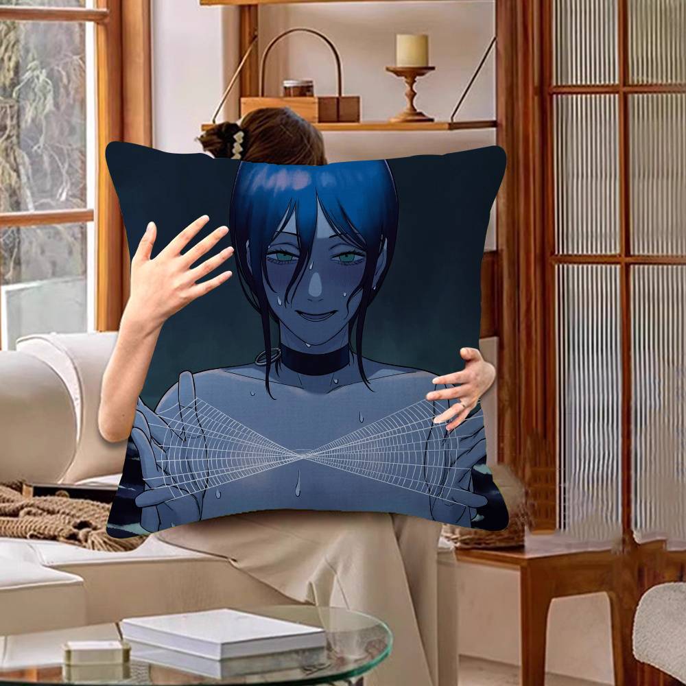 Chainsaw Man The Movie Reze Arc Pillow Covers Cartoon Sofa Decorative Home Double-sided Printing Short Plush Cute Cushion Cover