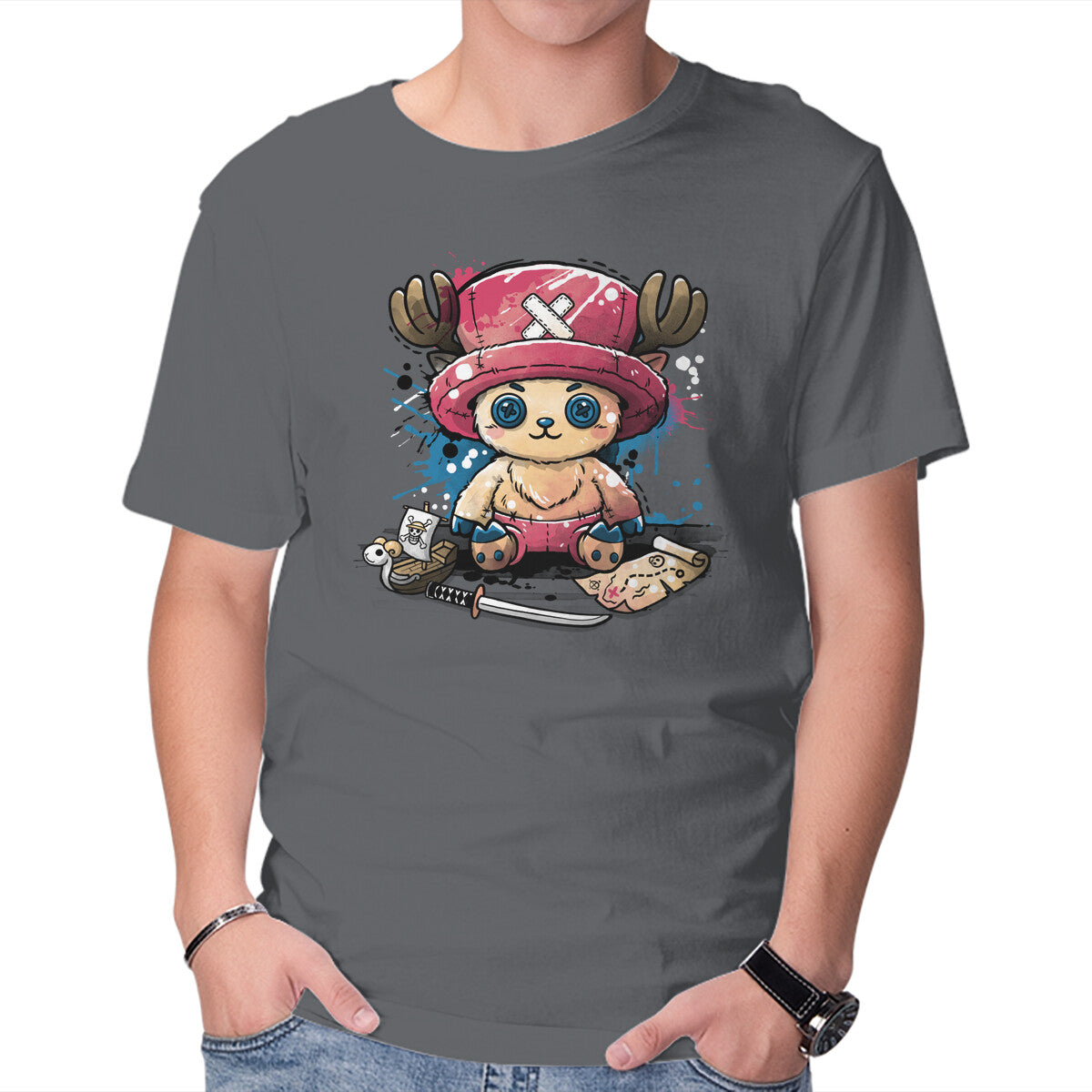 Unisex Crew Neck T-Shirt Reindeer Doctor Plush Graphic Short Sleeve Casual Tee XXL