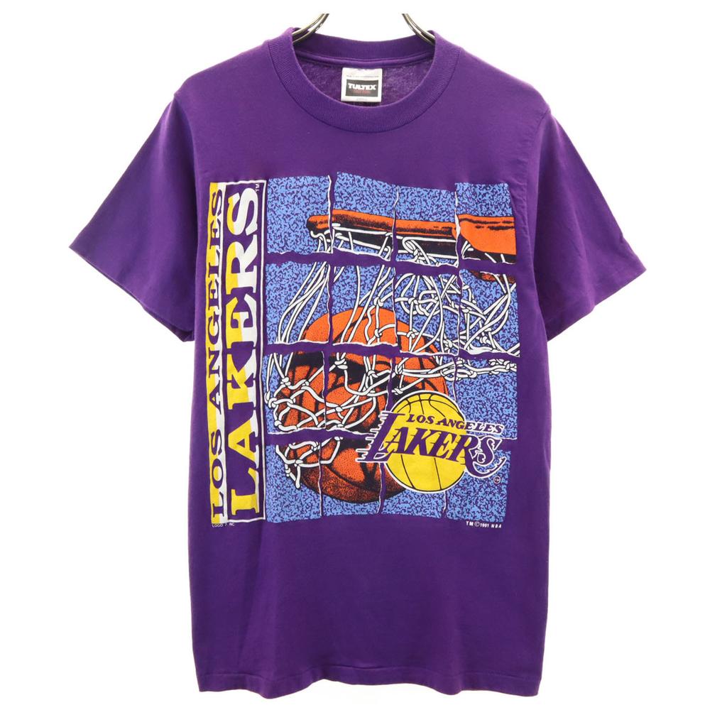TULTEX 90s Made in USA Old NBA LOS ANGELES LAKERS print Short sleeve T-shirt Men's Used