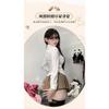 Domila JK Spice Girl Pure Wish Waist White Shirt Women's New Button Design Half Body Hip Wrap Skirt Sex Underwear