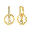 Women's 925 Silver Classic Gold Pearl Inlaid Earrings Elegant Suitable For Engagement Wedding Party Exquisite Jewelry