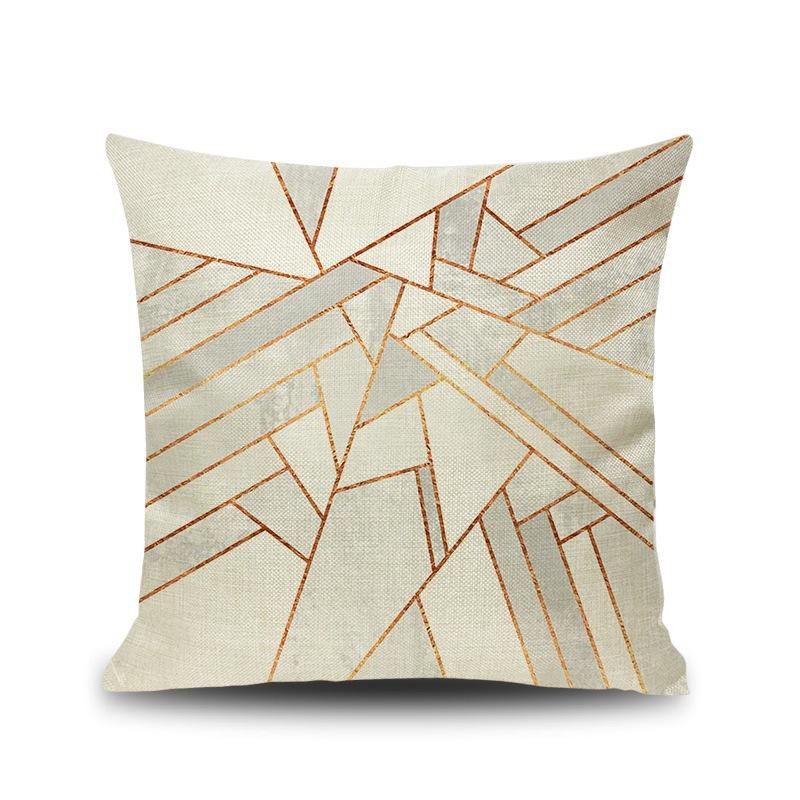 

Ins Style Marble Geometric Linen Pillow Sofa Cushion English Letters 45X45cm without pillow core