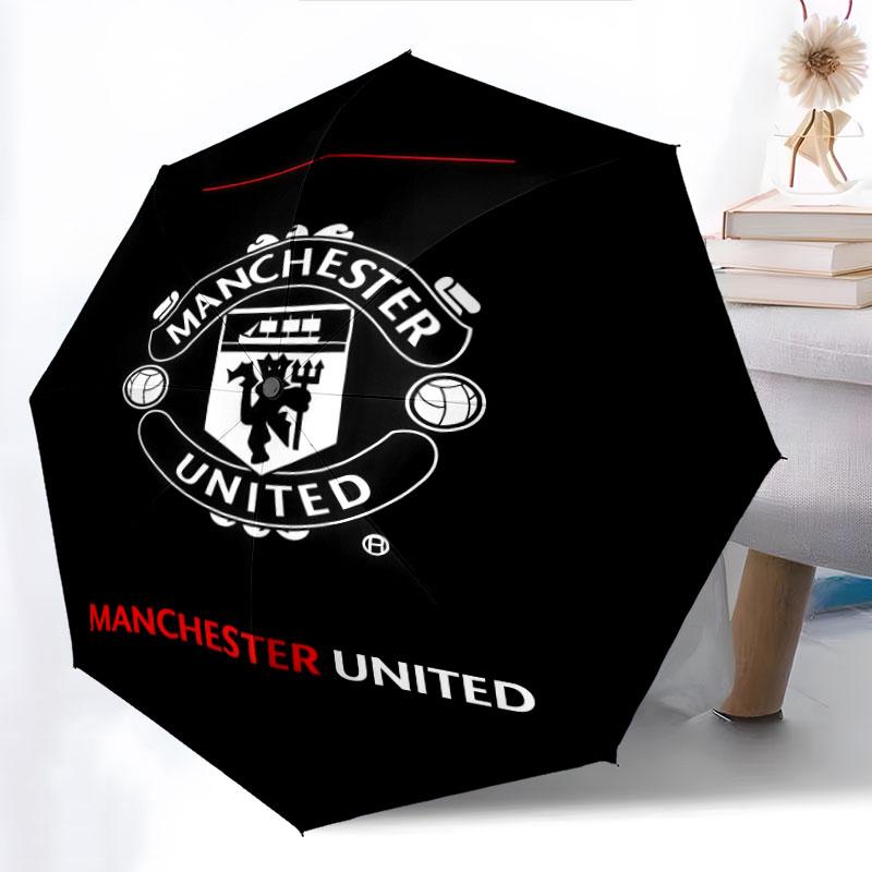 Man Utd, paraguas de plegado automático, diseño portátil y plegable, 8 varillas, un regalo de Navidad o cumpleaños.