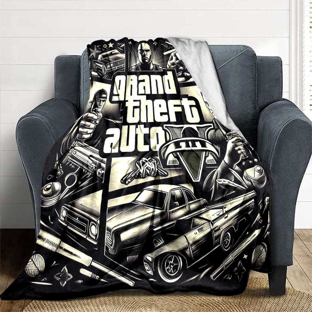Gta Blanket Comfortable Perfect for Office Couch Office Chair Four Seasons Multipurpose Modern Gifts For Family Or Friends