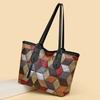 Hot Selling Casual Trend PU Splicing Large Capacity Crossbody Bag Fashion Youth Design Tote Bag Retro Elegant Women's Handbag