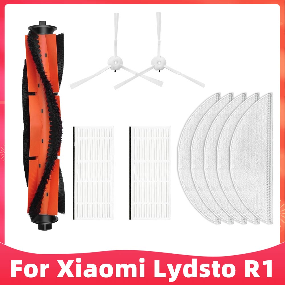 Fit For Xiaomi Lydsto R1 Robot Vacuum Cleaner Spare Parts Main Brush Side Brush Hepa Filter Mop Dust Bag Replacement Accessories